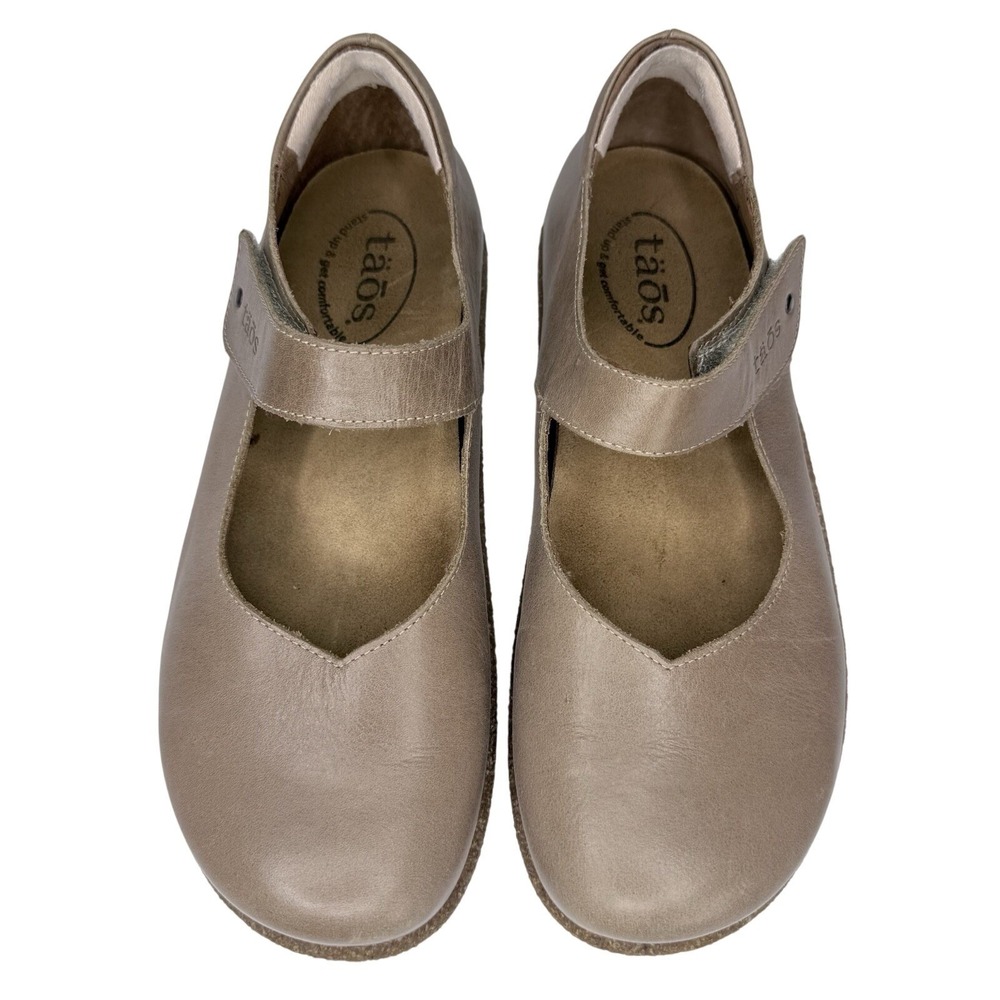 Taos Ultimate Mary Jane Shoes Leather Beige Tan EUR 40 US 9-9.5 - Picture 4 of 11